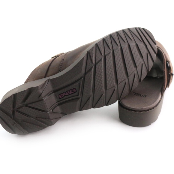 NWT Teva Authentic Delavina Mule Size 8 Brown Leather Clog - Picture 6 of 7